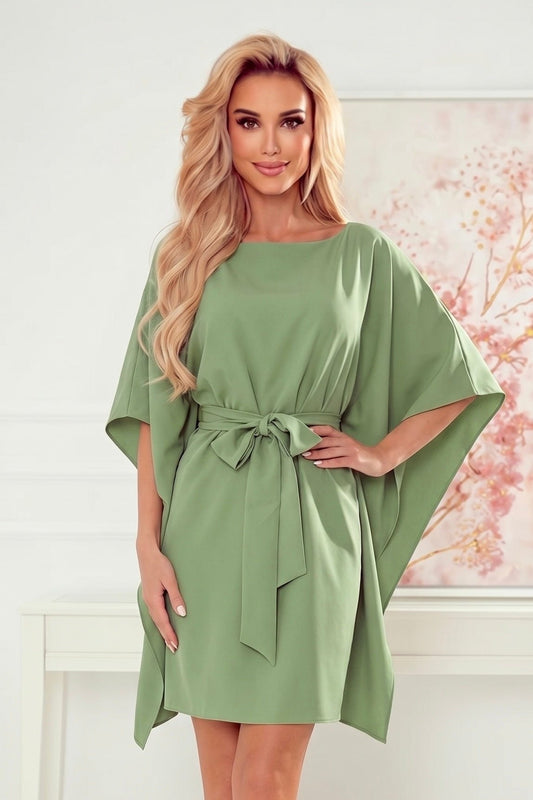 Robe Papillon Ceinturée – Vert Olive - Rosemode