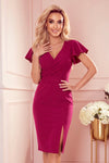 Robe Courte Fendue et Ceinturée – Fuchsia