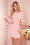 Robe Trapèze Avec Manches Évasées – Rose Poudré