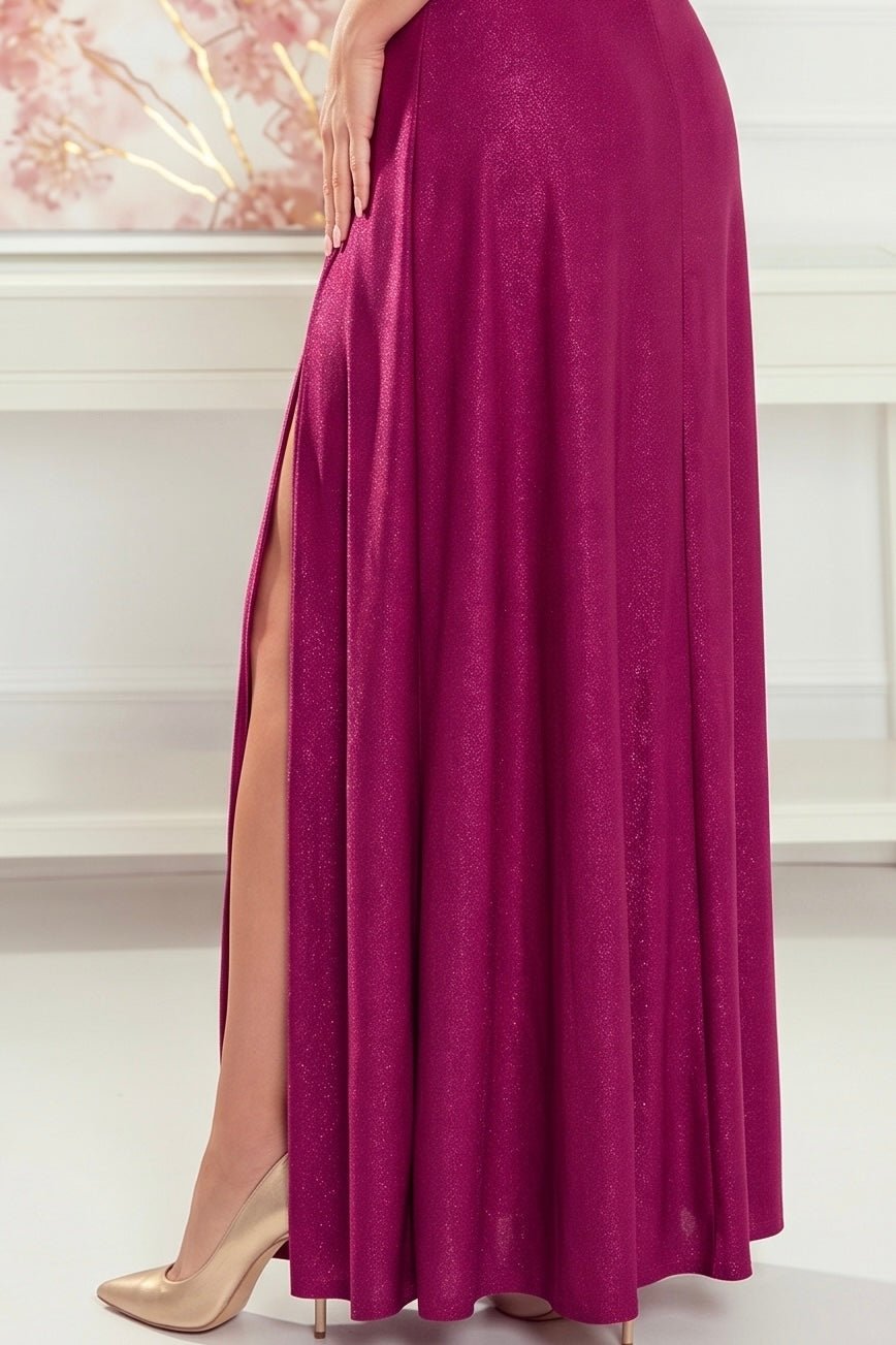 Robe Maxi Scintillante à Bretelles – Fuchsia Pailleté - Rosemode