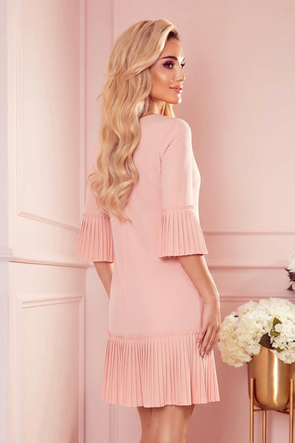 Robe Plissée – Pêche - Rosemode