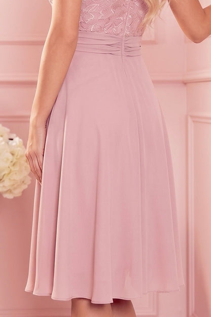 Robe en Dentelle et Mousseline – Vieux Rose - Rosemode