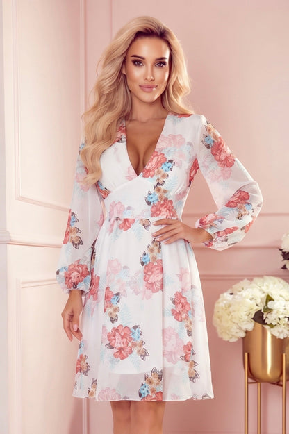 Robe en Mousseline à Manches Longues – Mauve - Rosemode