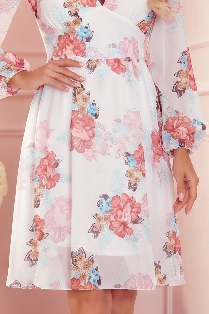 Robe en Mousseline à Manches Longues – Mauve - Rosemode