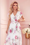 Robe Midi Plissée à Volants – Fleurs Printanières