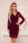 Robe en Dentelle Avec Décolleté – Marron Foncé