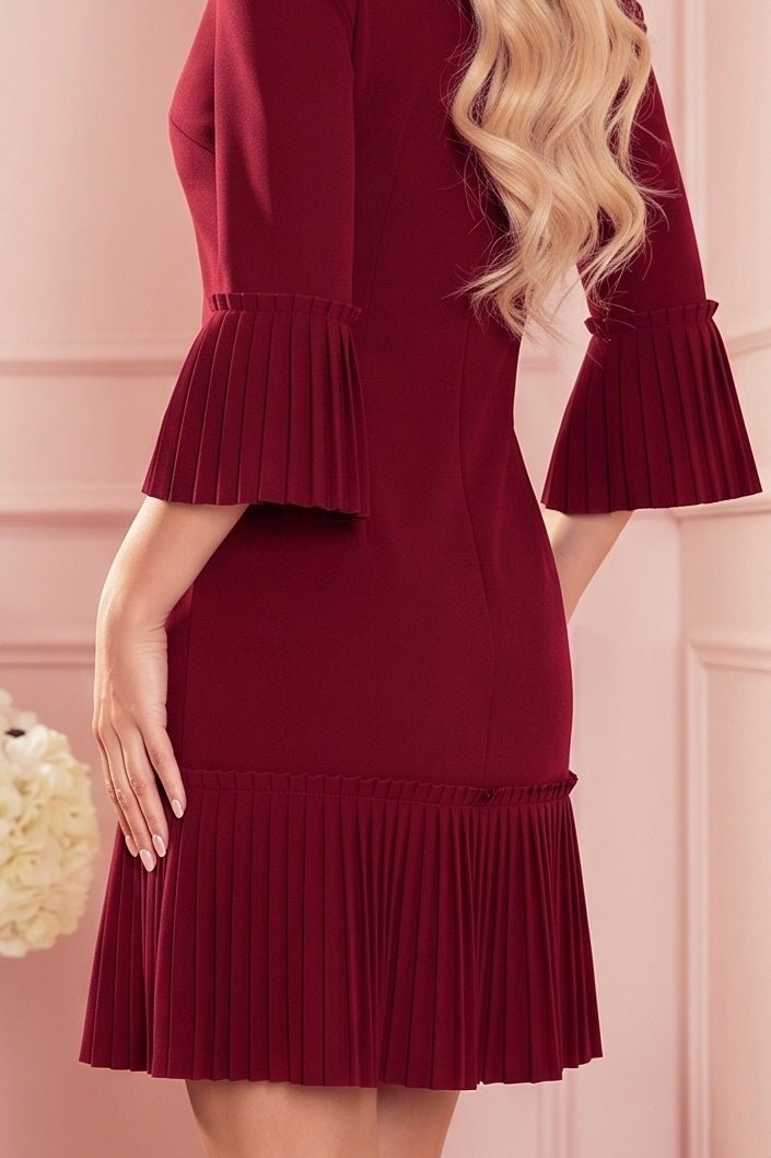 Robe Plissée – Bordeaux - Rosemode