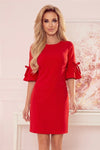 Robe Trapèze Avec Manches Évasées – Rouge