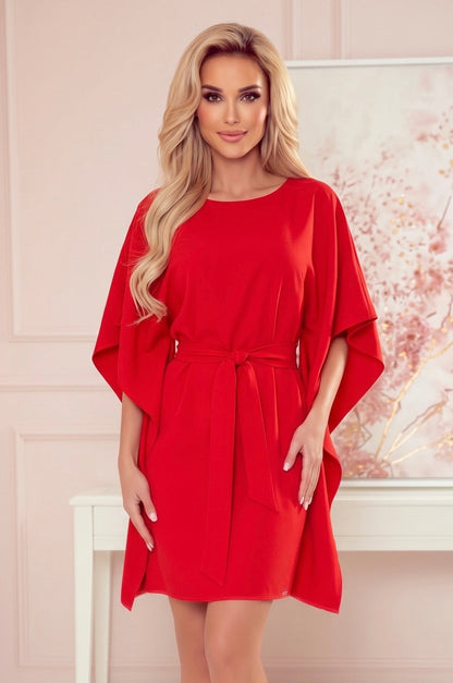 Robe Papillon Ceinturée – Rouge - Rosemode