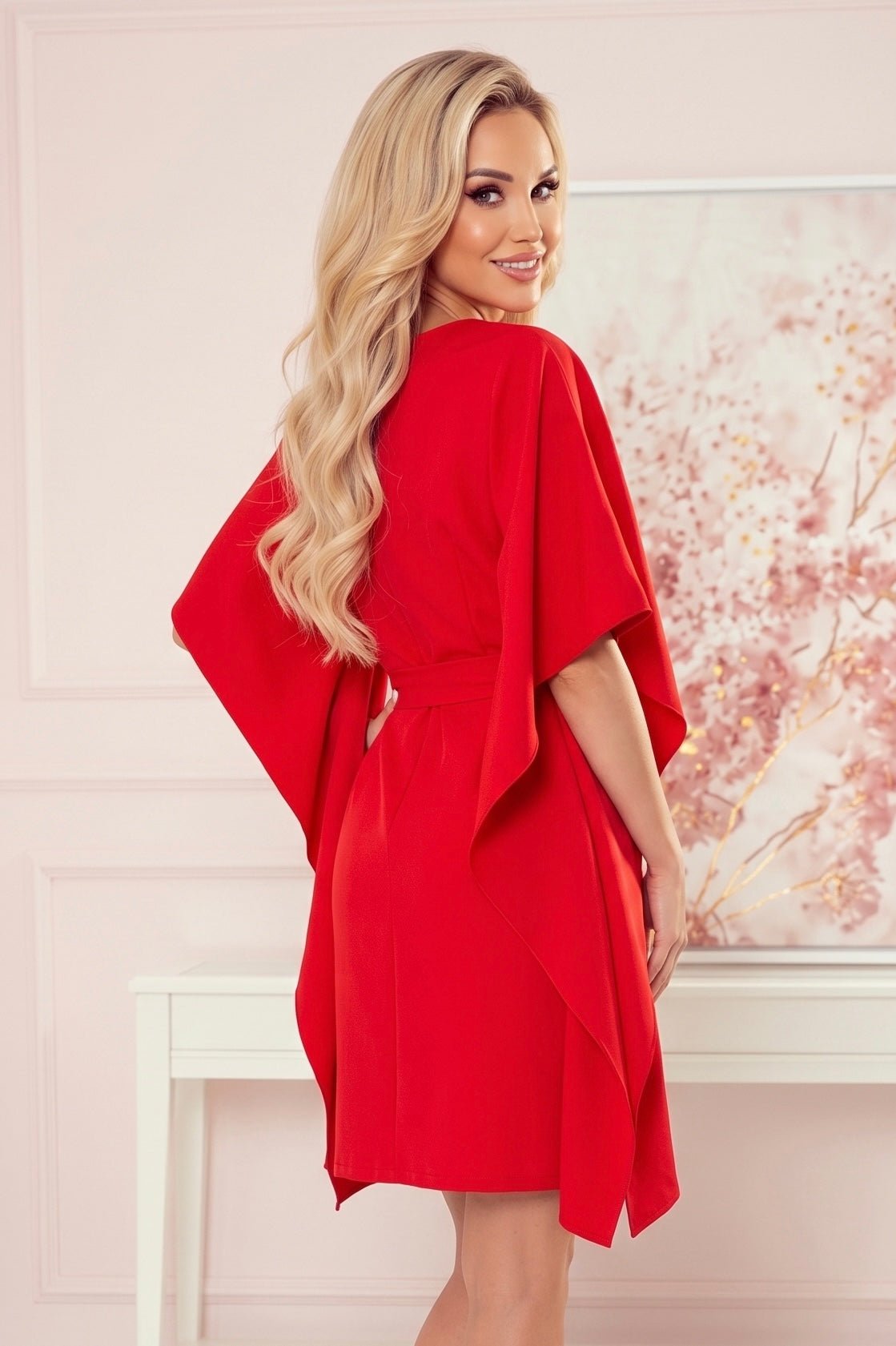 Robe Papillon Ceinturée – Rouge - Rosemode