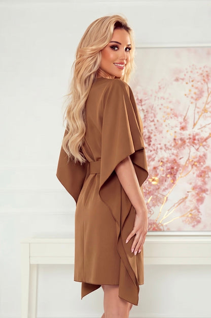 Robe Papillon Ceinturée – Cappuccino - Rosemode