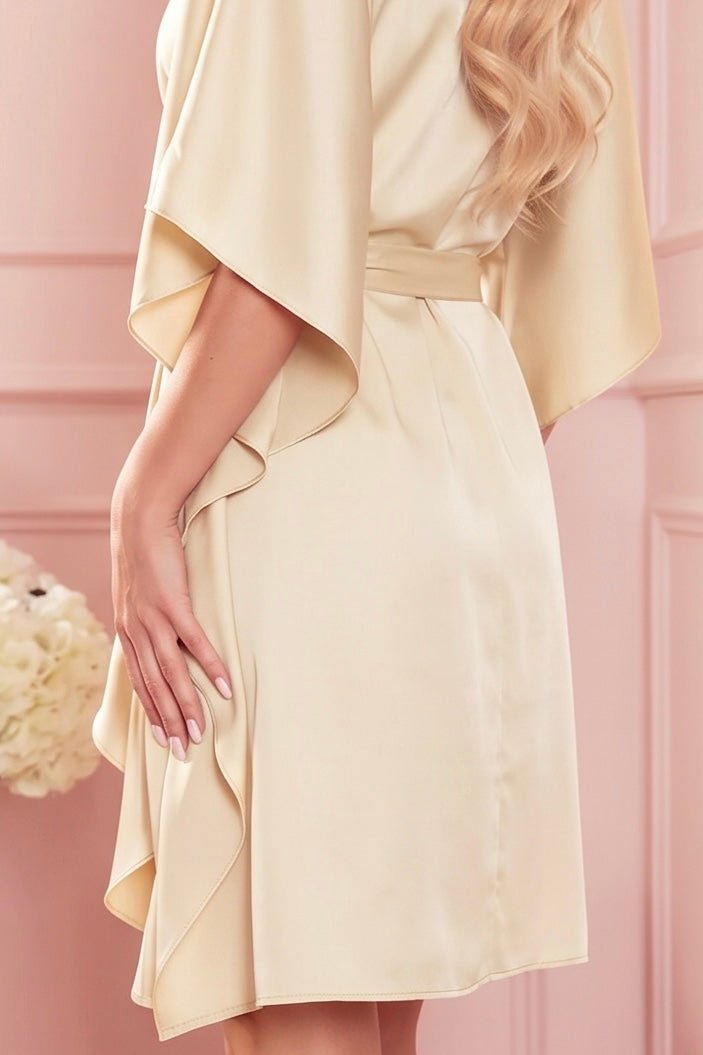 Robe Papillon Ceinturée – Beige - Rosemode