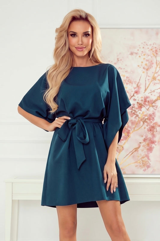 Robe Papillon Ceinturée – Vert - Rosemode