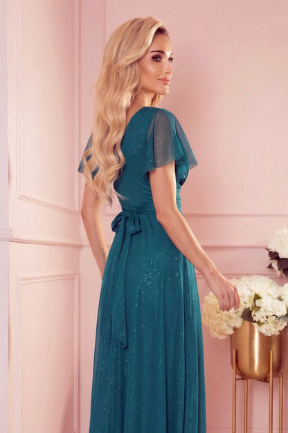 Robe Longue Scintillante – Vert - Rosemode