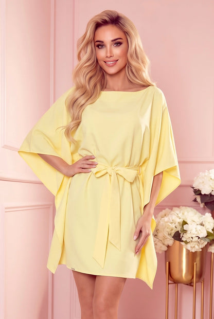 Robe Papillon Ceinturée – Jaune Vanille - Rosemode