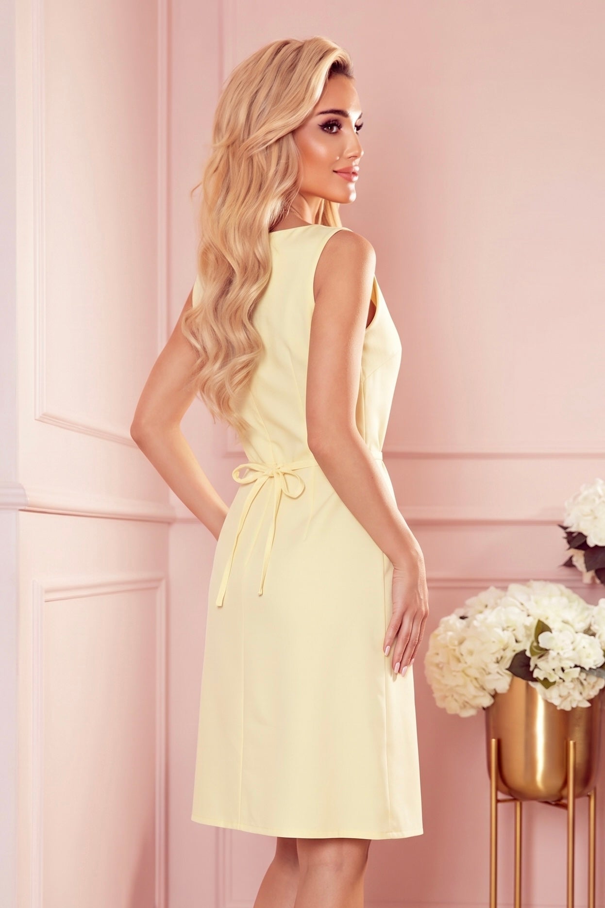 Robe Trapèze Ceinturée – Vanille - Rosemode
