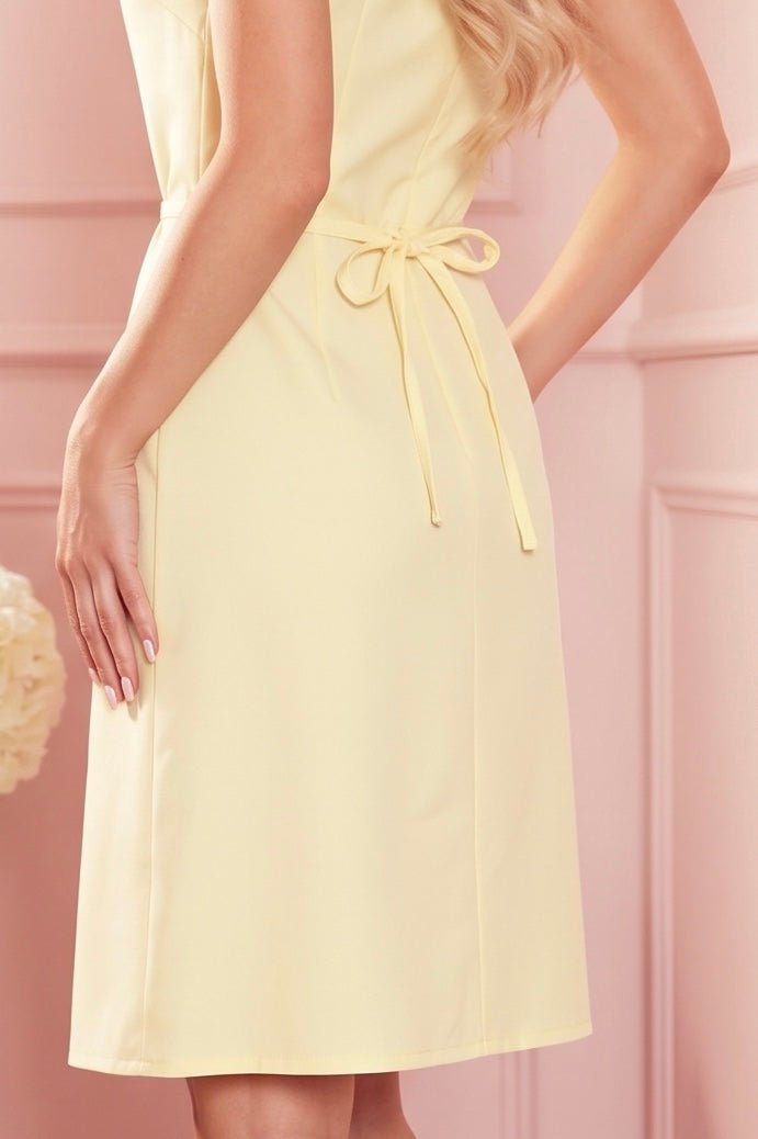 Robe Trapèze Ceinturée – Vanille - Rosemode