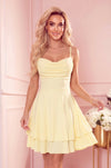 Robe à Bretelles avec Décolleté Cascade – Jaune