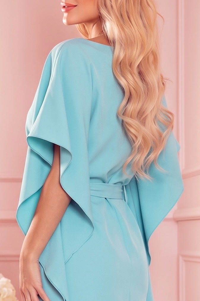 Robe Papillon Ceinturée – Turquoise - Rosemode