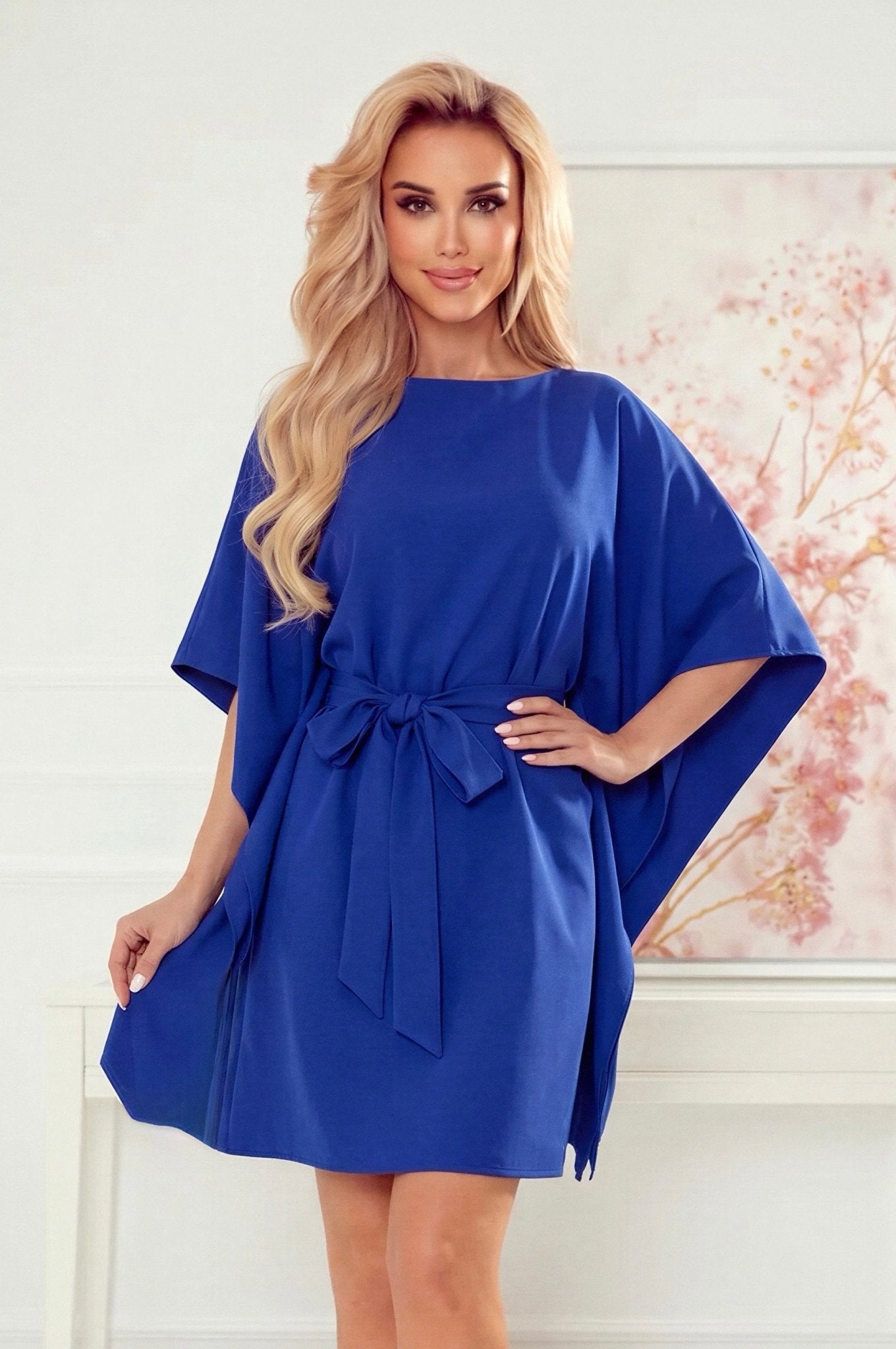 Robe Papillon Ceinturée – Bleu Roi - Rosemode