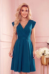 Robe Évasée à Décolleté Enveloppant – Bleu