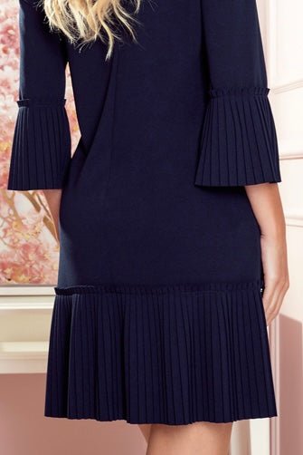 Robe Plissée – Bleu Marine - Rosemode