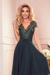 Robe en Dentelle et Mousseline – Vert