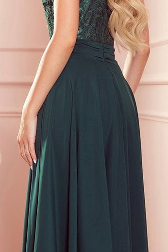 Robe en Dentelle et Mousseline – Vert - Rosemode