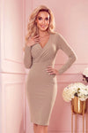 Robe Ajustée à Manches Longues – Beige