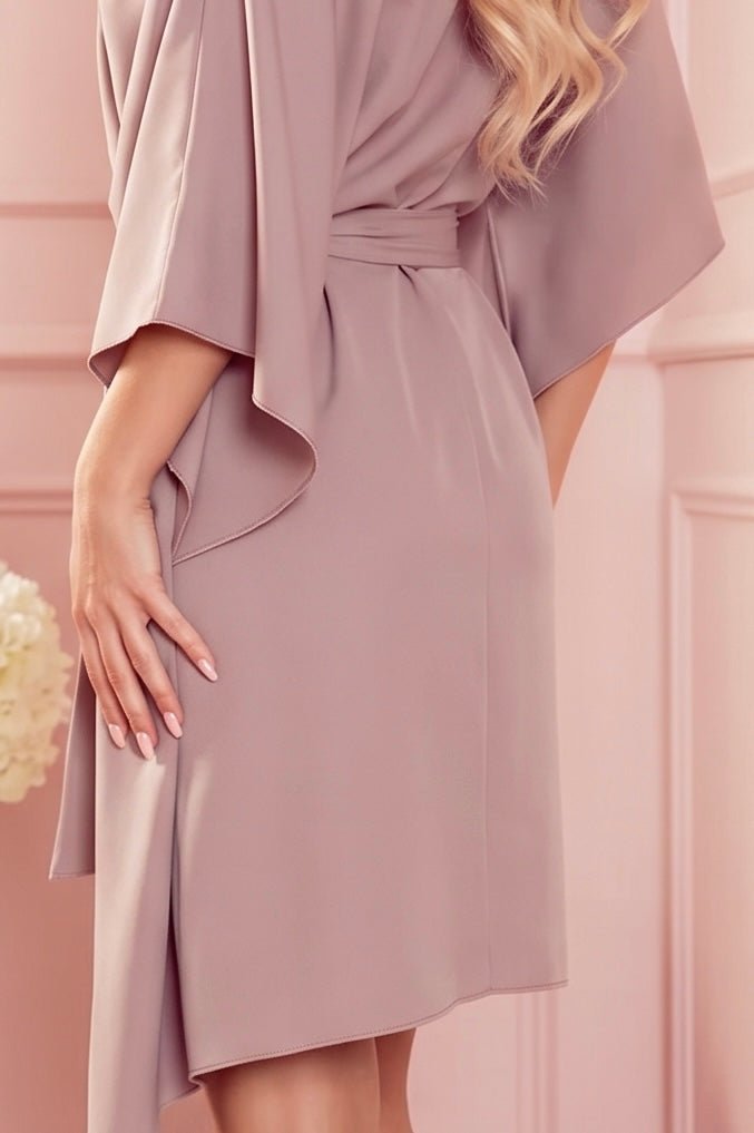 Robe Papillon Ceinturée – Moka - Rosemode