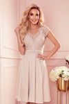Robe en Dentelle et Mousseline – Beige